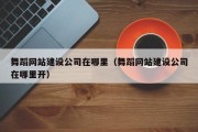 舞蹈网站建设公司在哪里（舞蹈网站建设公司在哪里开）